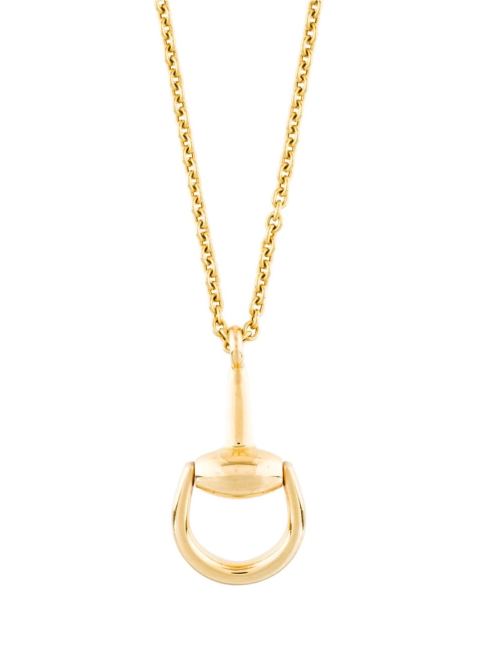 Gucci 18k gold large horsebit necklace